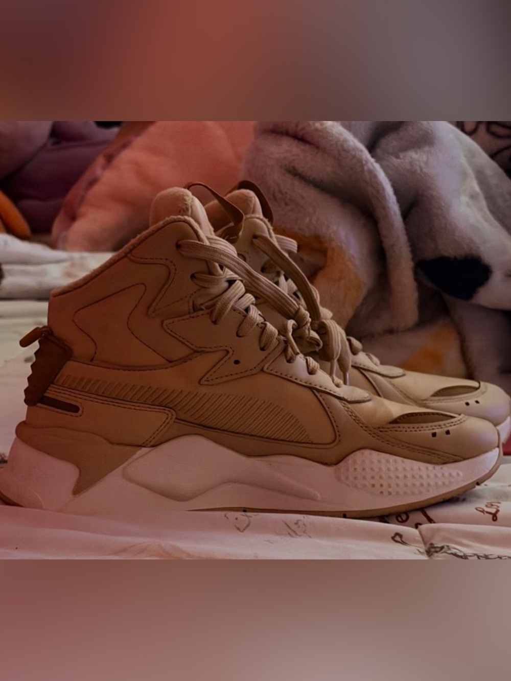 Men Tan High-Top Fashion Sneakers